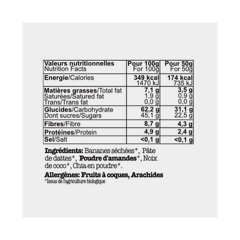 Barre Energetique Bio COOK N'RUN Colette Banane / Coco / Chia – Image 4
