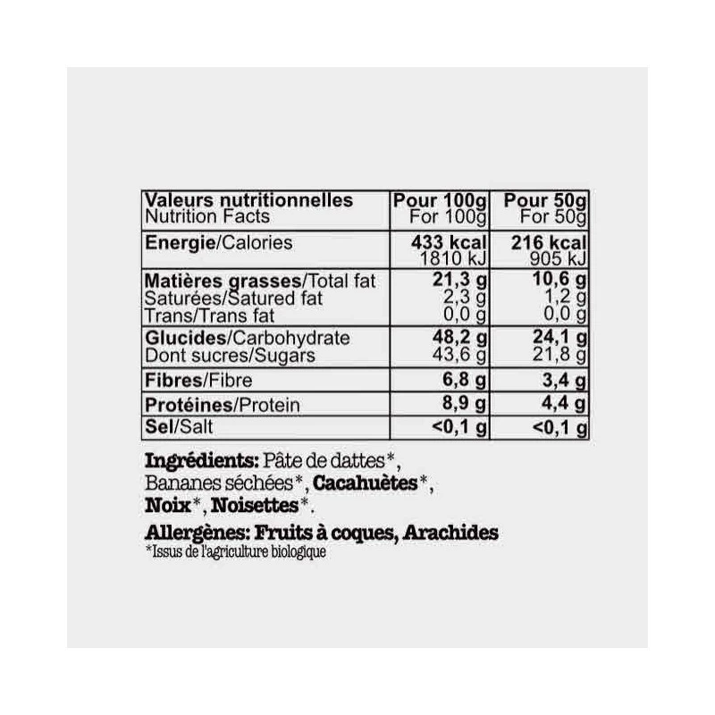 Barre Energetique Bio COOK N'RUN Marcelle Cacahuete/noix/noisett – Image 3