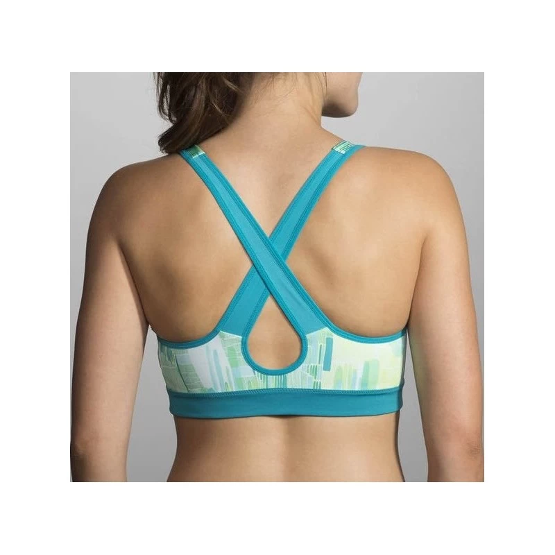Brassiere BROOKS Cross Back Bleu/vert – Image 2