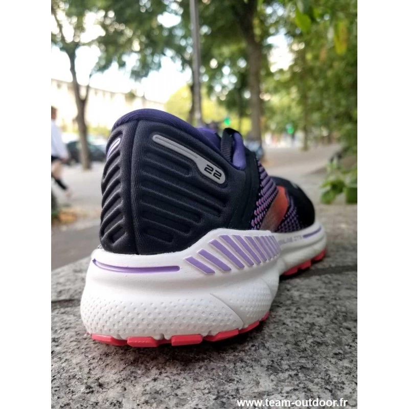BROOKS Adrenaline GTS 22 Femme Black / Purple / Coral – Image 5