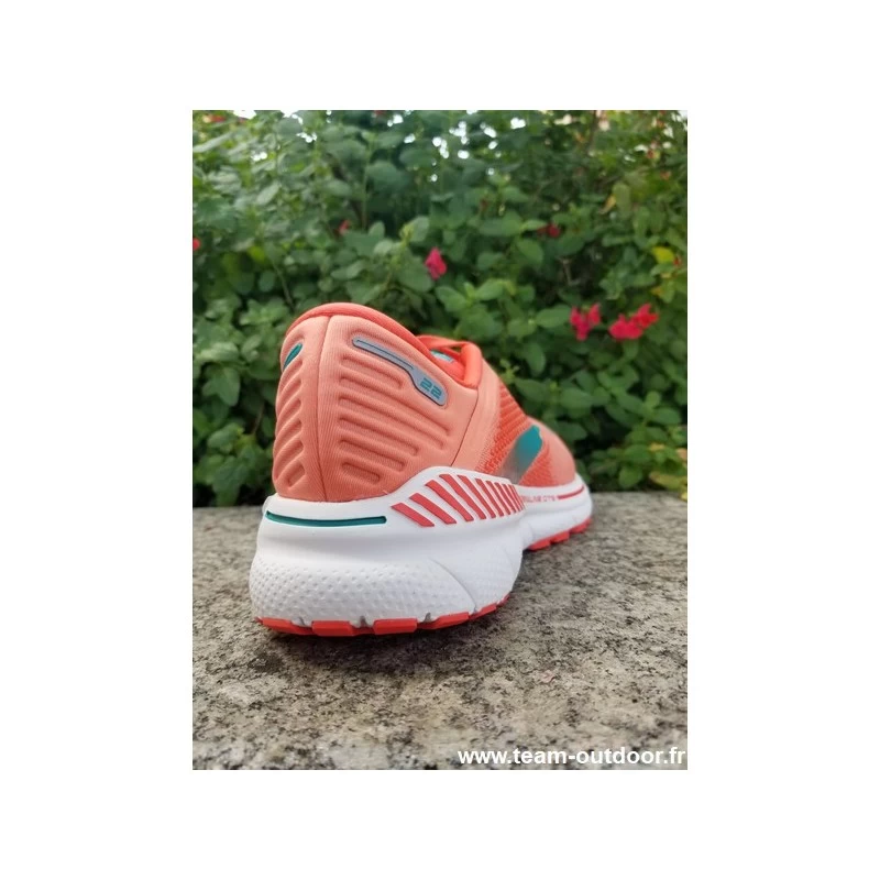 BROOKS Adrenaline GTS 22 Femme Coral / Latigo Bay / White – Image 6