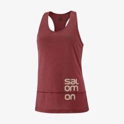 Débardeur SALOMON Cross Run Graphic Tank Femme Cabernet