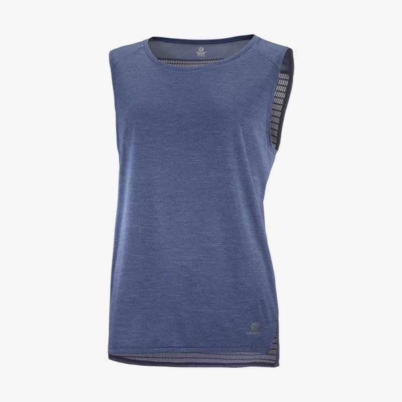 Débardeur SALOMON Outline Summer Tank Femme Mood Indigo