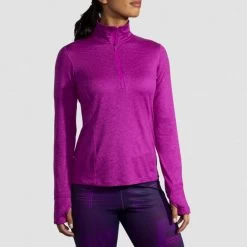 Haut BROOKS Dash 1/2 Zip Femme Heather Magenta
