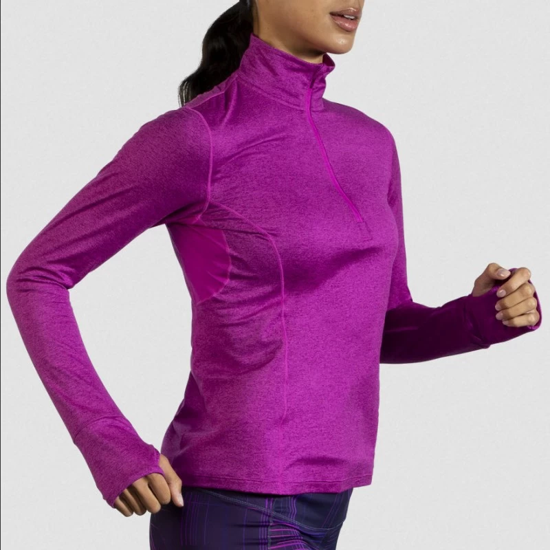 Haut BROOKS Dash 1/2 Zip Femme Heather Magenta – Image 4