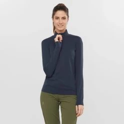 Haut SALOMON Comet Seamless HZ Femme Sky / Mood Indigo