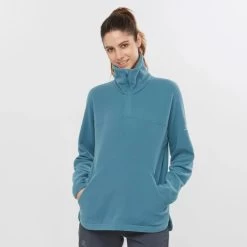 Haut SALOMON Essential Cosy Fleece HZ Femme Mallard Blue