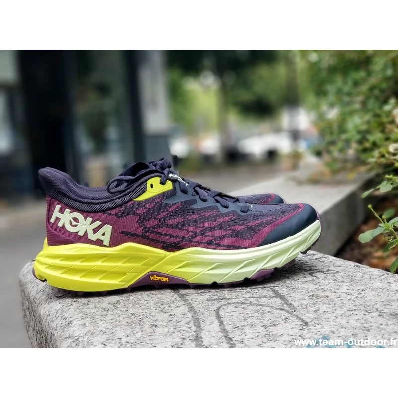 HOKA Speedgoat 5 Femme Blue Graphite / Evening Primrose – Image 2