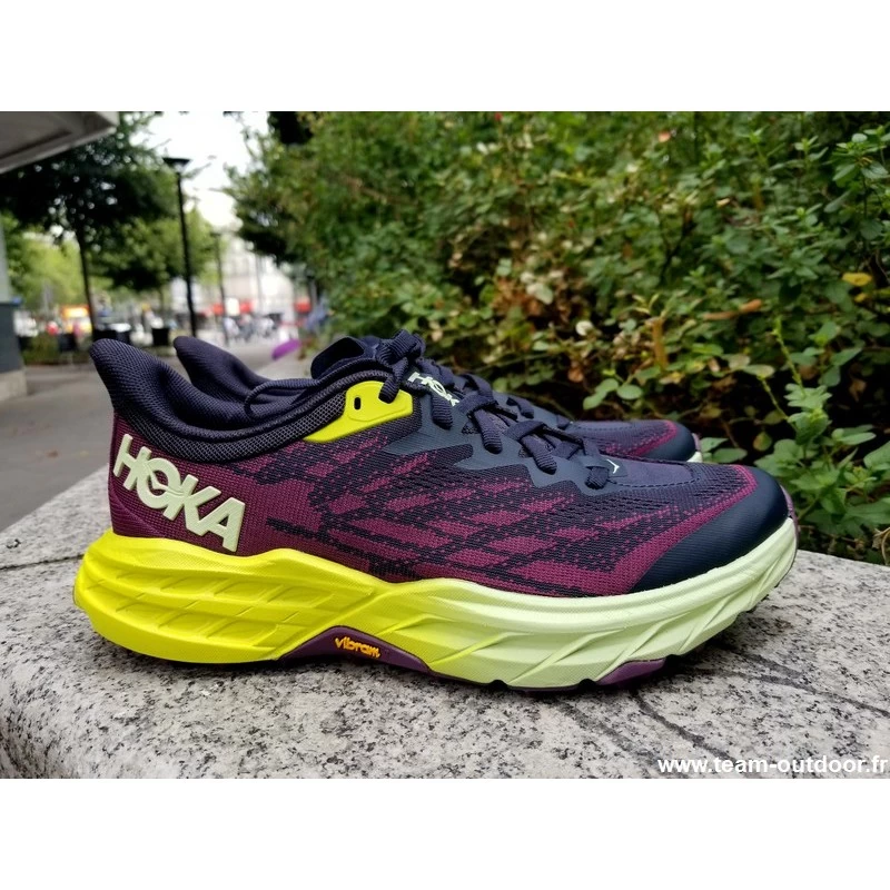 HOKA Speedgoat 5 Femme Blue Graphite / Evening Primrose – Image 3