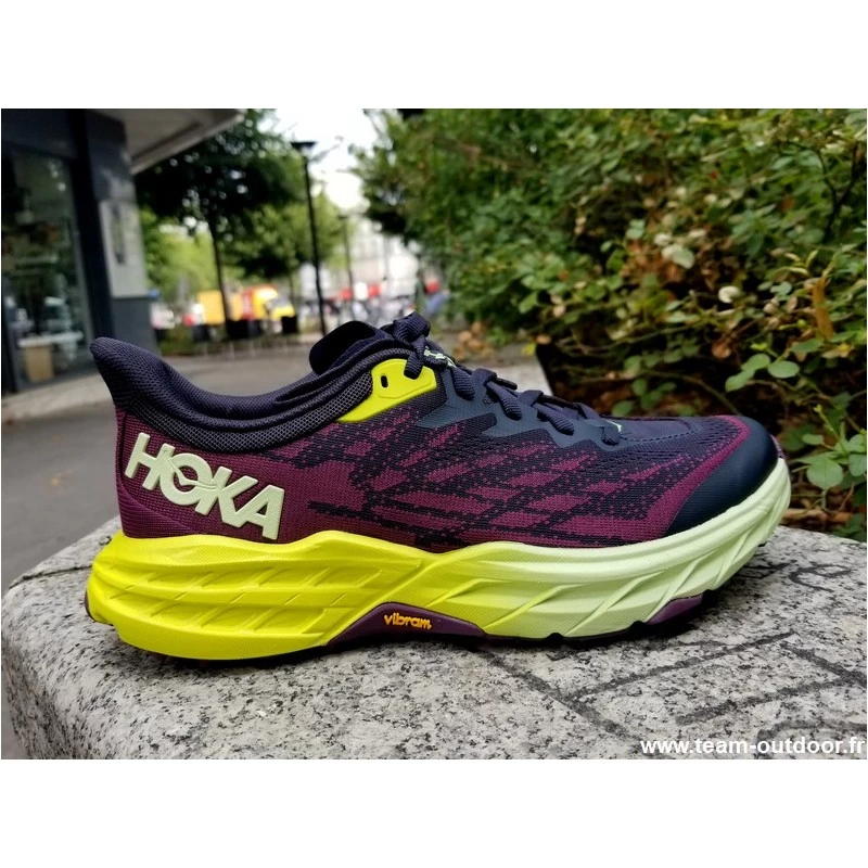 HOKA Speedgoat 5 Femme Blue Graphite / Evening Primrose – Image 4