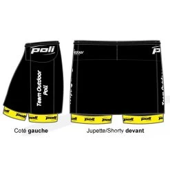 Jupe Trail 2en1 TEAM OUTDOOR POLI Femme Noire / Jaune