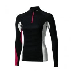 Mizuno Maillot Breath Thermo Virtual Body 1/2zip G1 Femme Noir/rose