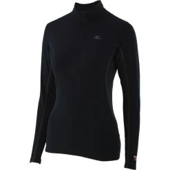 Mizuno Maillot Breath Thermo Virtual Body 1/2 Zip Femme Noir