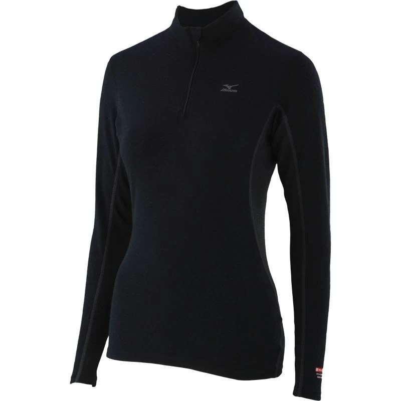 Mizuno Maillot Breath Thermo Virtual Body 1/2 Zip Femme Noir