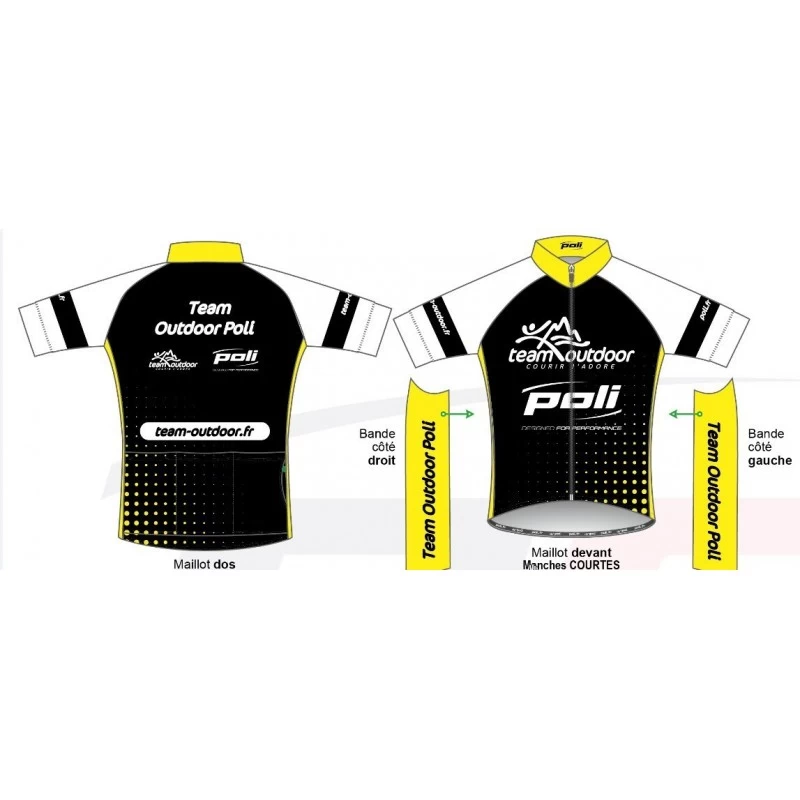 Maillot Vélo Manches Courtes TEAM OUTDOOR POLI Femme