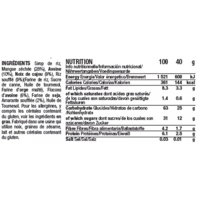 MULEBAR Barre Energétique Bio Vegan Mangue / Noix De Cajou – Image 4