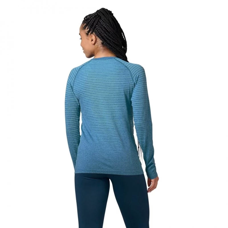 Tee-Shirt ODLO Essential Seamless LS Femme Reef Waters Melange – Image 3