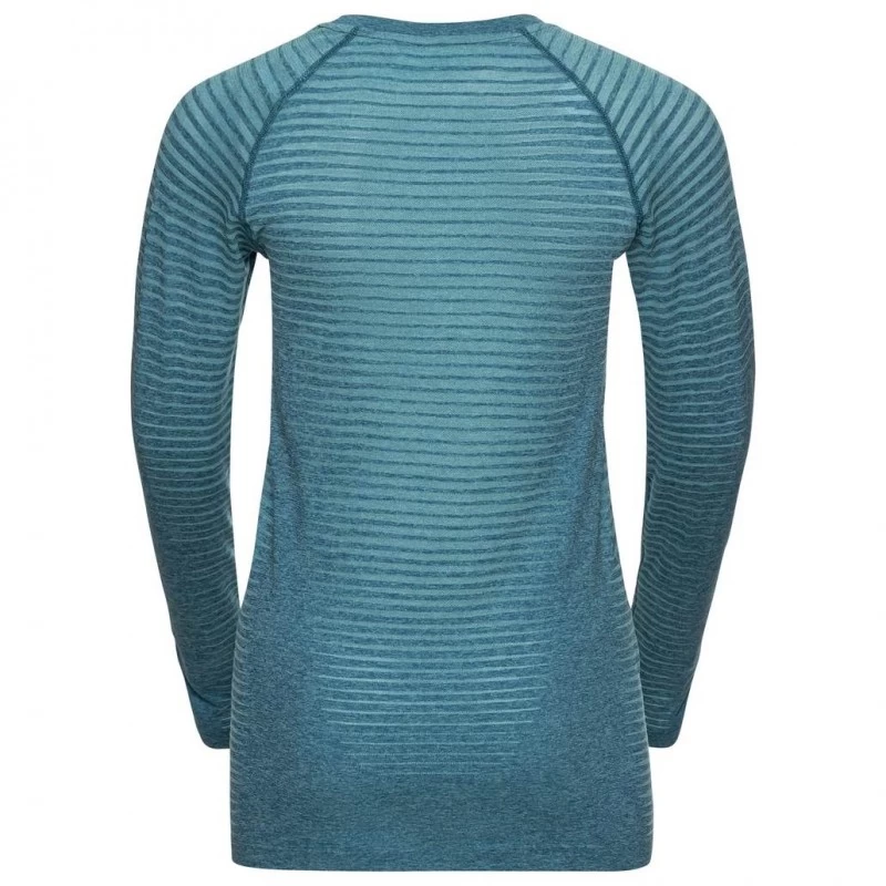 Tee-Shirt ODLO Essential Seamless LS Femme Reef Waters Melange – Image 4