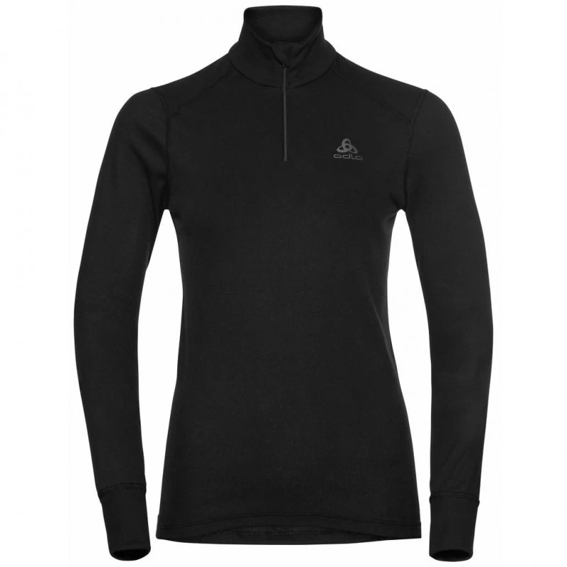 Tee-Shirt ODLO ML 1/2 Zip Performance Warm Eco Femme Black – Image 2