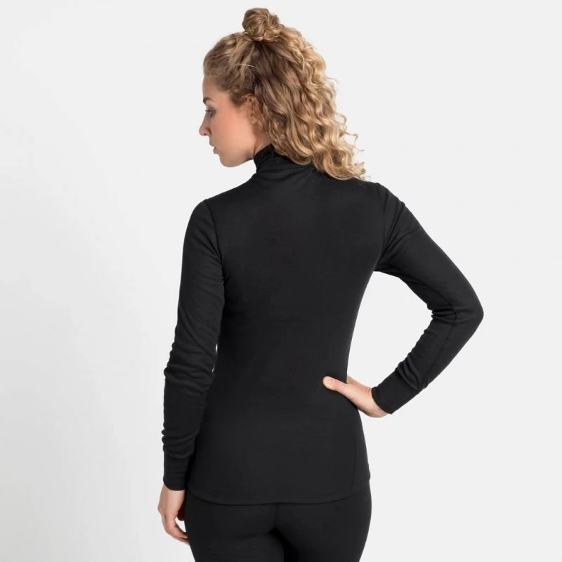 Tee-Shirt ODLO ML 1/2 Zip Performance Warm Eco Femme Black – Image 3