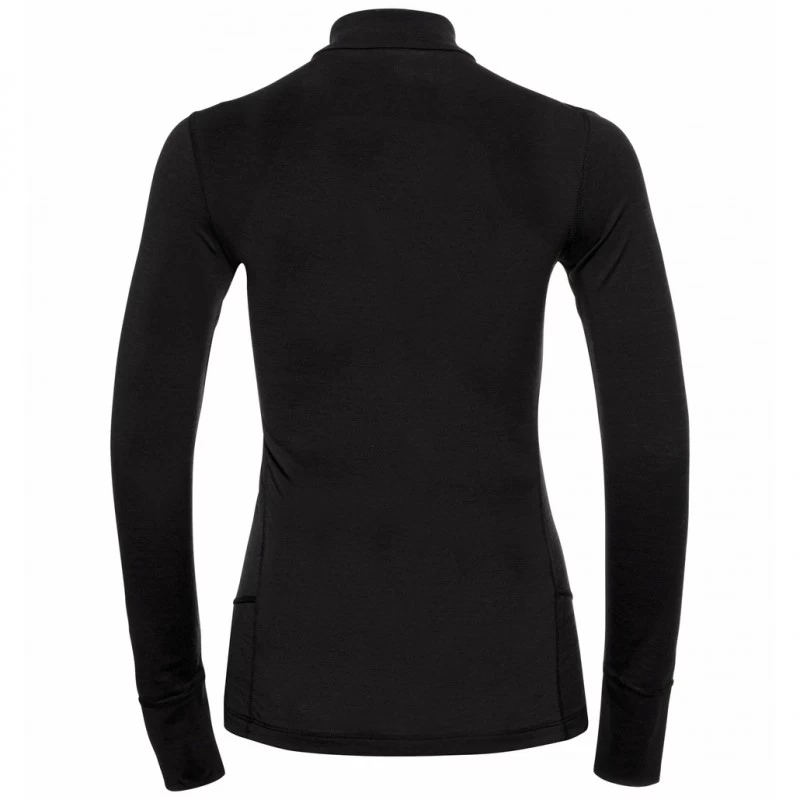 Tee-Shirt ODLO ML 1/2 Zip Merino 200 Femme Black