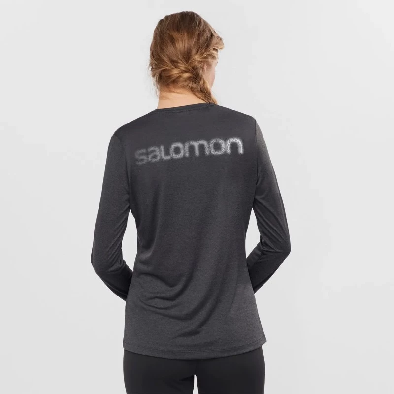 Tee-Shirt SALOMON Agile LS Tee Femme Black / Nocturne – Image 2