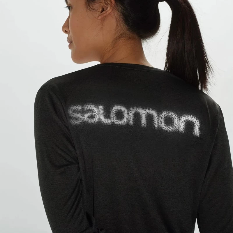 Tee-Shirt SALOMON Agile LS Tee Femme Black / Nocturne – Image 3
