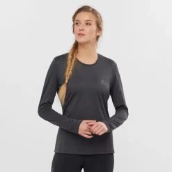 Tee-Shirt SALOMON Agile LS Tee Femme Black / Nocturne