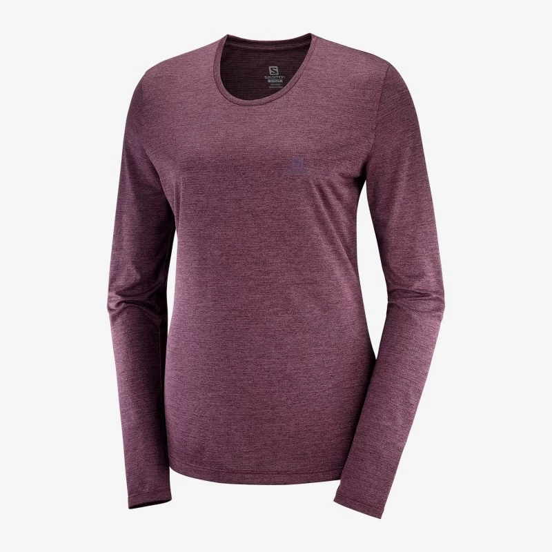 Tee-Shirt SALOMON Agile LS Tee Femme Winetasting – Image 3