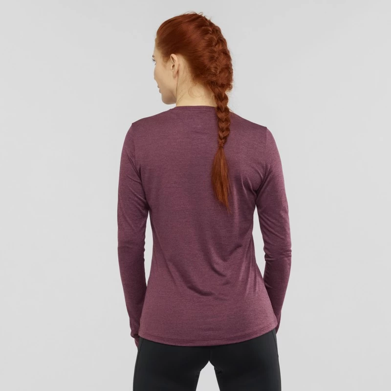 Tee-Shirt SALOMON Agile LS Tee Femme Winetasting