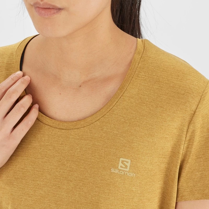 Tee-Shirt SALOMON Agile SS Tee Femme Cumin / Heather – Image 5
