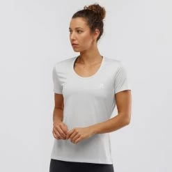 Tee-Shirt SALOMON Agile SS Tee Femme Ligth Grey