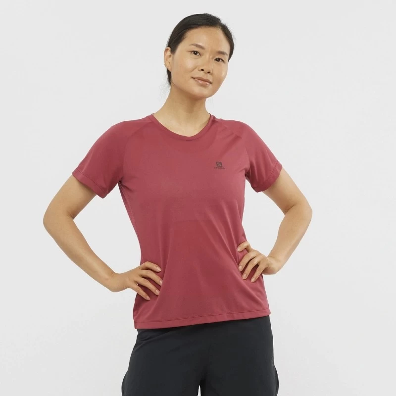 Tee-Shirt SALOMON Cross Rebel SS Tee Femme Earth Red