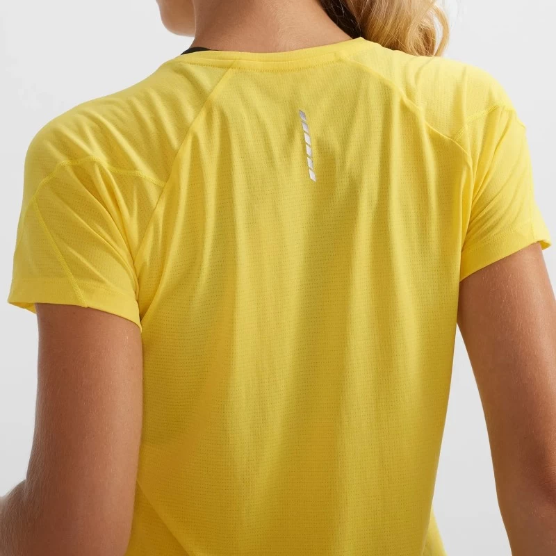 Tee-Shirt SALOMON Cross Run SS Tee Femme Empire Yellow – Image 4