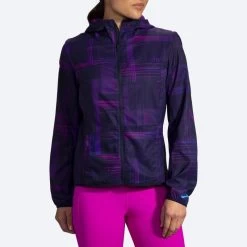 Veste BROOKS Canopy Jacket Femme Matrix Navy Print