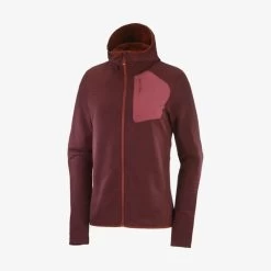 Veste SALOMON Essential Lightwarm Hoodie Femme Cabernet