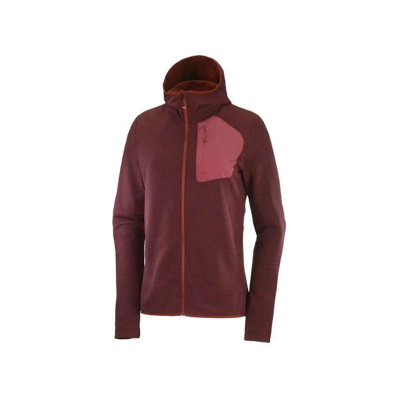 Veste SALOMON Essential Lightwarm Hoodie Femme Cabernet – Image 7