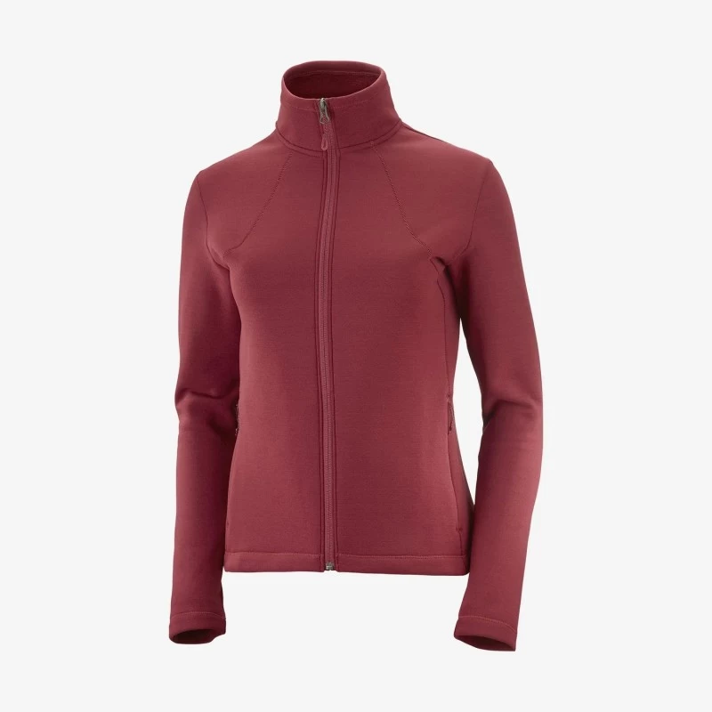 Veste SALOMON Essential Warm FZ Fleece Femme Pomegranate – Image 2