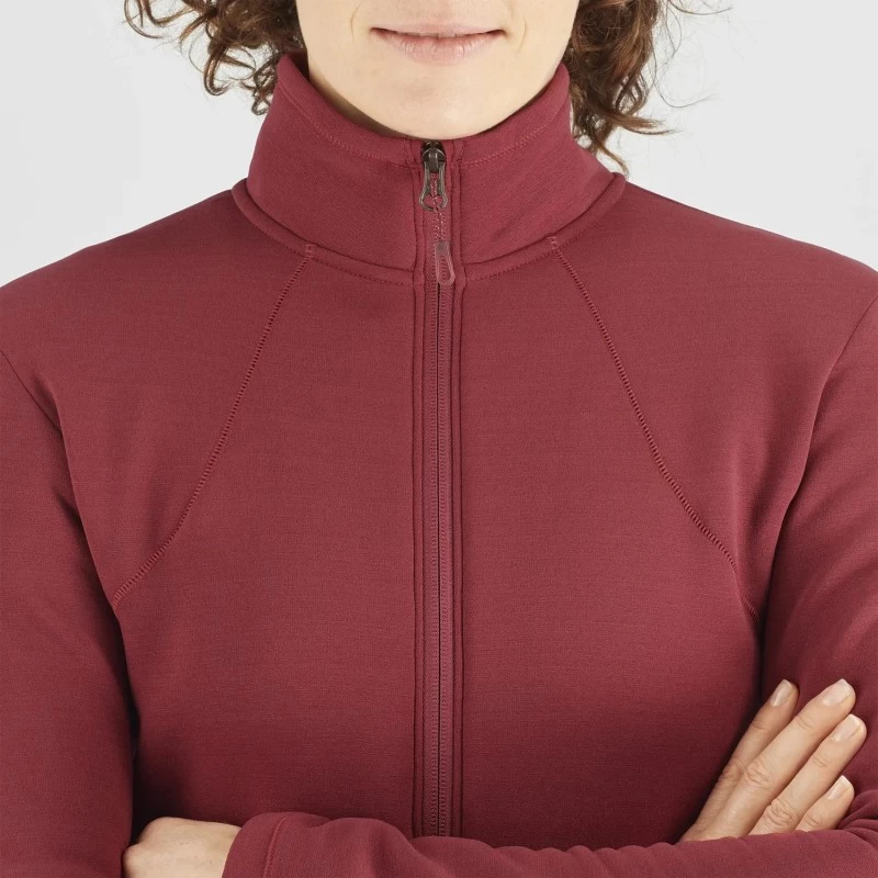 Veste SALOMON Essential Warm FZ Fleece Femme Pomegranate – Image 5