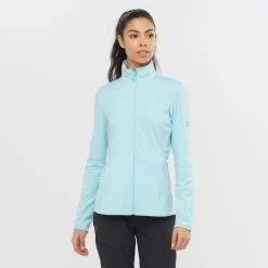 Veste SALOMON Outrack FZ Mid Femme Crystal Blue